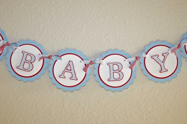 Airplane party banner baby shower or nursery banner