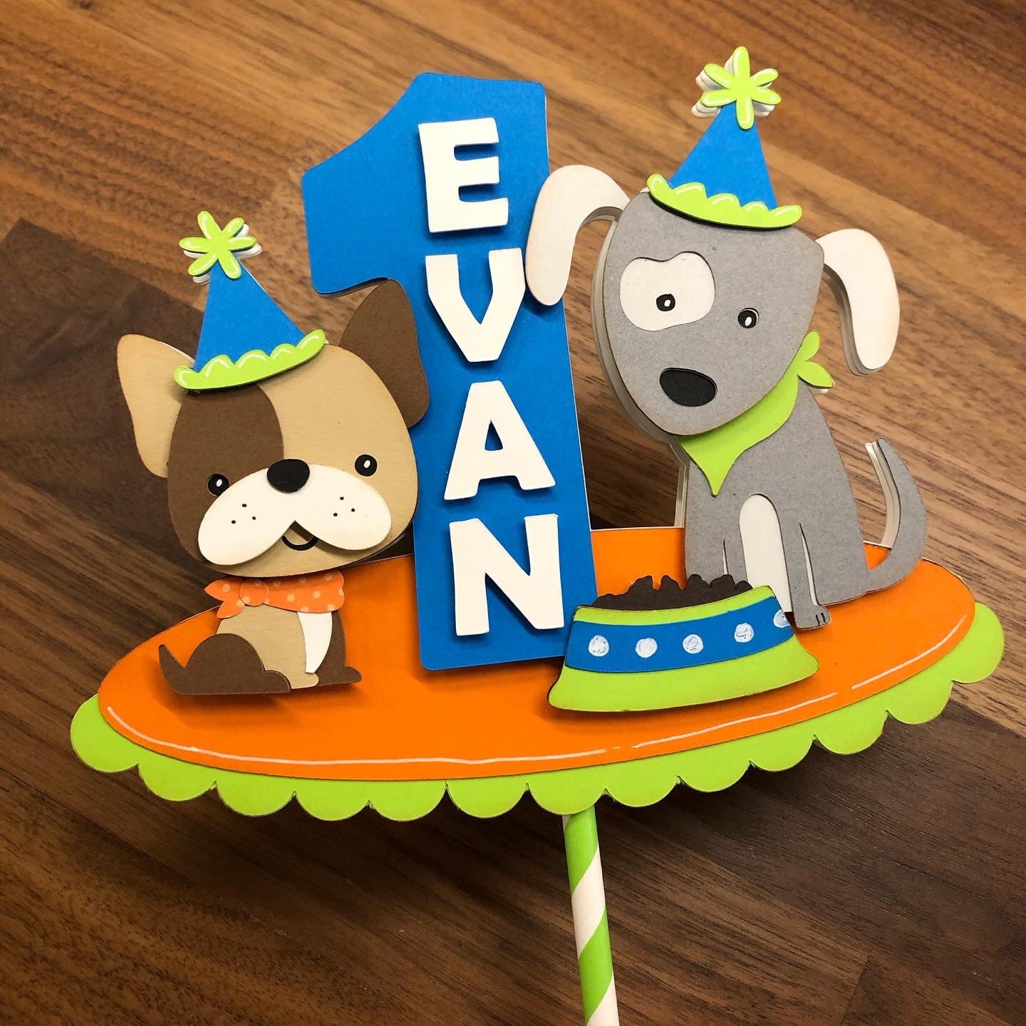 Dog Cake Topper Puppy Cake Topper First Birthday Party Etsy