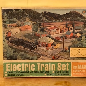 1960s Complete Marx Train Set Original Box w/ Parts Insert