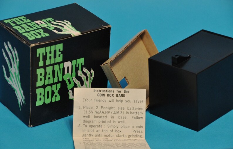 Vintage Bandit Box Coin Bank Shakes and Spooky Hand Grabs Coin Etsy