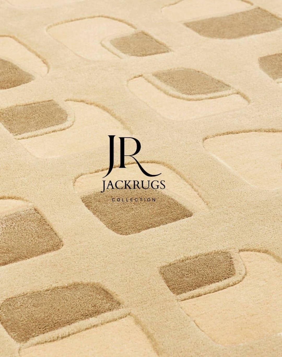 Hand Tufted Wool Grid Pattern Rug – Beige Modern Carpet – Minimalist ...