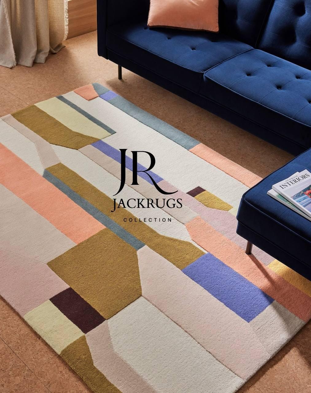 Modern Color Block Hand Tufted Wool Rug – Bold Abstract Area Carpet ...