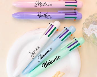 Personalized Multicolor Pen, 6-in-1 Ballpoint Pen, School Stationery