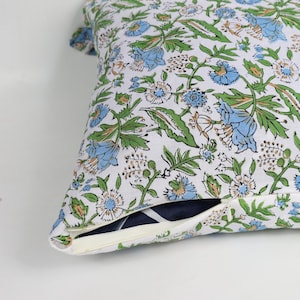Indian Stunning Floral Block Print Pillow Cover, Handcrafted Pure cotton fabric– Perfect for Home Décor, Decorative Cushion Covers, Gift