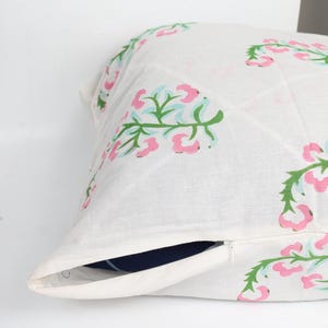 Indian Stunning Floral Block Print Pillow Cover, Handcrafted Pure cotton fabric– Perfect for Home Décor, Decorative Cushion Covers, Gift