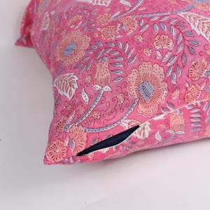 Indian Stunning Floral Block Print Pillow Cover, Handcrafted Pure cotton fabric– Perfect for Home Décor, Decorative Cushion Covers, Gift