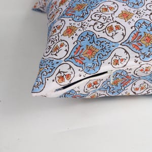 Indian Stunning Floral Block Print Pillow Cover, Handcrafted Pure cotton fabric– Perfect for Home Décor, Decorative Cushion Covers, Gift