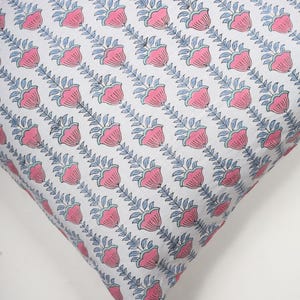 Indian Stunning Floral Block Print Pillow Cover, Handcrafted Pure cotton fabric– Perfect for Home Décor, Decorative Cushion Covers, Gift