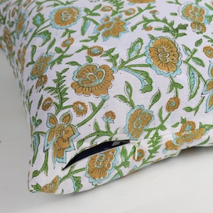 Indian Stunning Floral Block Print Pillow Cover, Handcrafted Pure cotton fabric– Perfect for Home Décor, Decorative Cushion Covers, Gift