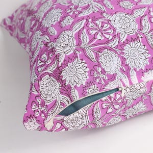 Indian Stunning Floral Block Print Pillow Cover, Handcrafted Pure cotton fabric– Perfect for Home Décor, Decorative Cushion Covers, Gift