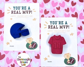 FOOTBALL | Valentine Crayons | Non-Candy Classroom Favors | Kids Valentine Party Favors | Ready to gift | Valentines bulk | Handmade