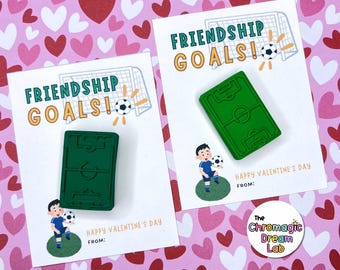 SOCCER | Valentine Crayons | Non-Candy Classroom Favors | Kids Valentine Party Favors | Ready to gift | Valentines bulk | Handmade
