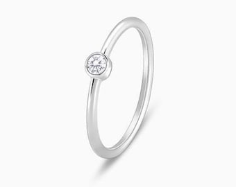 925 Sterling Silver Ring, Promise Ring, Thin Band Ring, Dainty Ring, Light Weight Daily Wear Ring, Cubic Zirconia Ring, Gift For Her