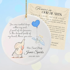 Personalized Baby Memorial Ornament | Miscarriage Keepsake | Infant Loss Gift | Stillbirth Sympathy | Baby Remembrance Ornament