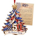 Personalized 250th America Christmas Ornament | Patriotic Family Ornament, USA Flag Ornament, Custom Family Name, Acrylic Christmas Decor product logo