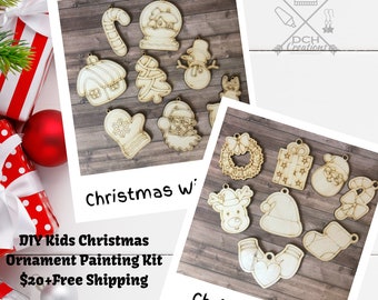 Diy Kids Christmas Ornament Painting Kit, Bricolage Artisanat pour enfants, Kit d’ornement de bricolage, Do It Yourself Christmas Ornament Kit, Diy Ornament Kit