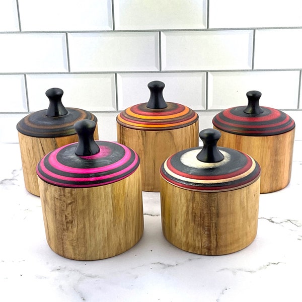 Wood Salt Celar With Lid Pinch Pot Pinch Bowl Salt Bowl Salt Pot Salt Keeper Spice Bowl Spice Pot Spice Cellar Salt Box Spice Box Keeper