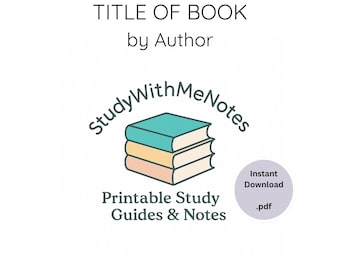 Custom Book Study Guide | Book Club Notes (PDF Download)