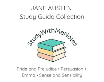 Jane Austen Study Guide Collection (4 PDFs) | Book Club Notes | Pride and Prejudice, Persuasion, Emma, Sense and Sensibility