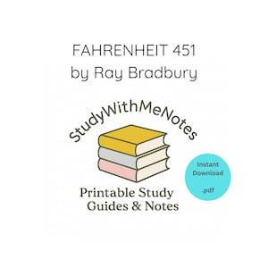 Fahrenheit 451 von Ray Bradbury - Lernleitfaden, Zusammenfassung & Interpretation, Notizen, Handout, druckbare PDF-Datei, Buchbericht, Prüfungsbesprechung, Book Club