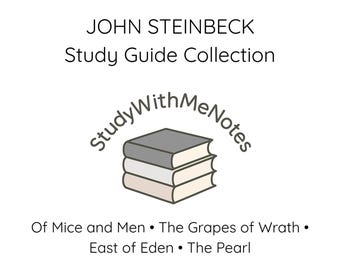 Steinbeck Study Guide Collection (4 PDFs) | Book Club Notes | Of Mice and Men, The Grapes of Wrath, East of Eden, The Pearl