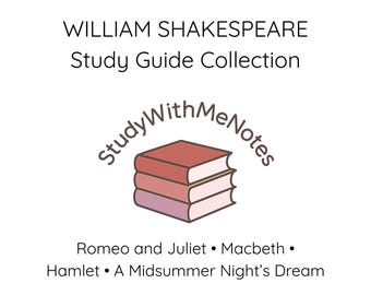 Shakespeare Study Guide Collection (4 PDFs) | Book Club Notes | Romeo and Juliet, Macbeth, Hamlet, A Midsummer Night's Dream