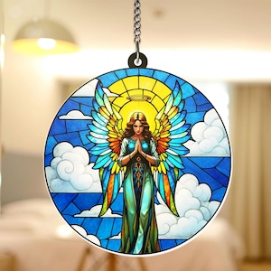 Guardian Angel ACRYLIC Window Hanging Decor Angel Wings Window Suncatcher Christian Gifts Religious Gifts Catholic Gifts Housewarming Gifts