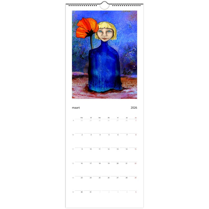 Reflective Art Calendar 2026 – a Slim Wall Calendar With Twelve Quiet ...
