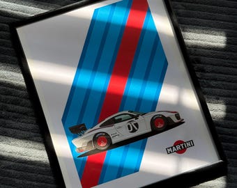 Porsche 935 Moby Dick Poster Minimalist Vektor Auto Kunst Digital Download Racing Wanddruck