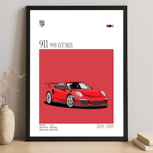 Porsche 911 991 GT3 RS Poster – High-Performance Supercar Wall Art, Digital Download