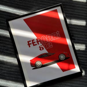 Ferrari 812 Poster Minimalist Vektor Auto Kunst Digitaler Download Supercar Wanddruck