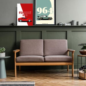 Porsche 964 Poster Minimalistische Vektorgrafik Auto Druck Digital Nedladdning Wand Dekor Geschenk bild 7