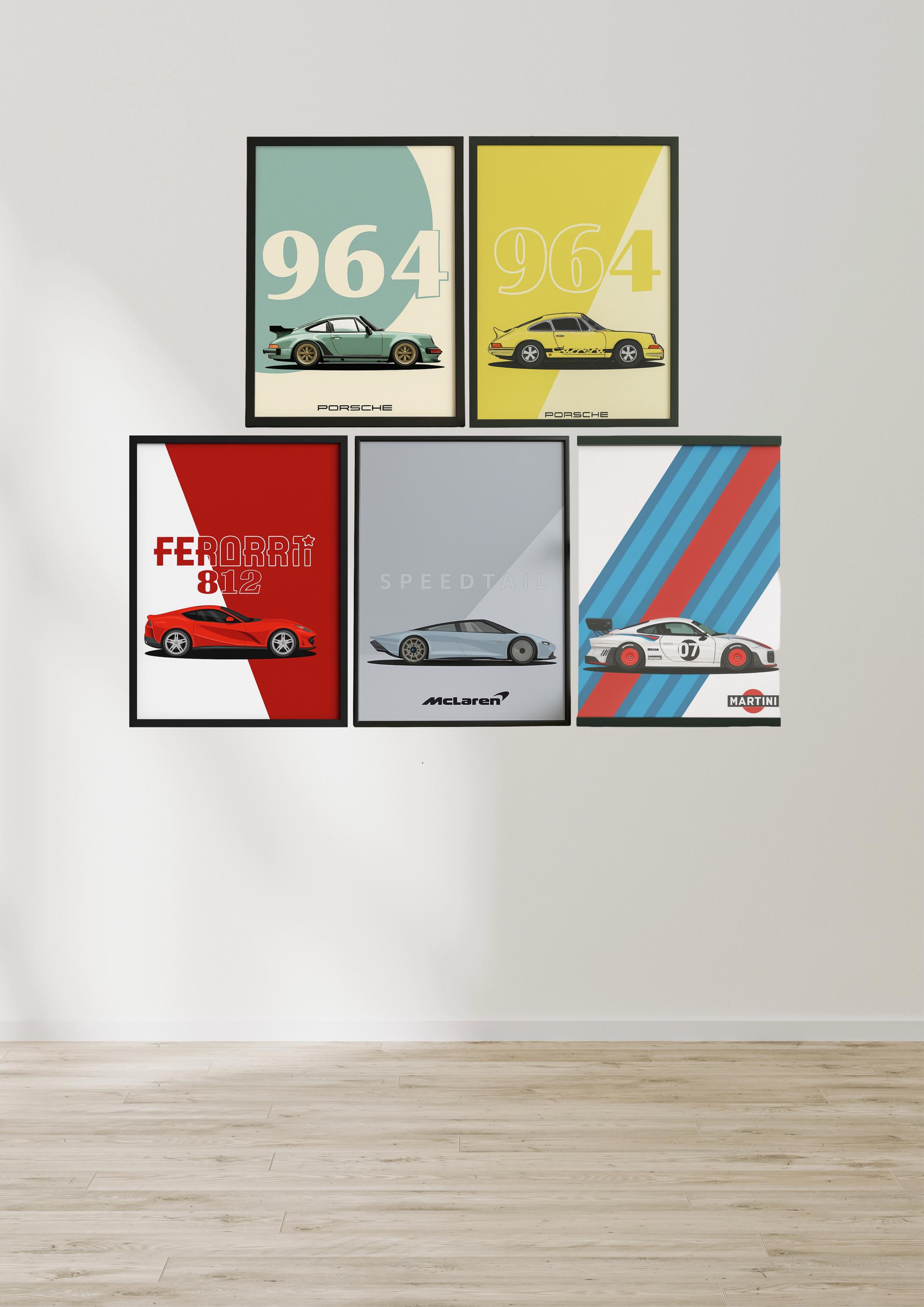 Supercar Poster Set of 5 – Digital Download Car Wall Art – Instant ...