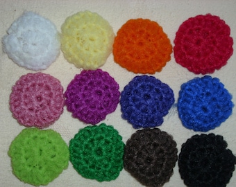 Nylon net pot SCRUBBIES, set of 6, Doubled, many colors Approx 3"