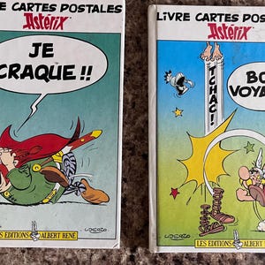 Książki pocztówkowe z kreskówkami Asterix w języku francuskim