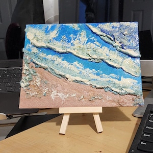 Peinture texturée 3D vagues de l'océan sur toile