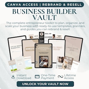 Business Builder Vault templates for planning, organizing, and managing a small business.