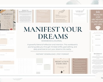Manifestation Workbook | Printable Law of Attraction Exercises | Digital Guide