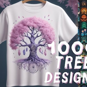 Mystical Tree T-Shirt Design | Enchanted Forest Artwork | Digital Download for Printing | Boho Nature Tee