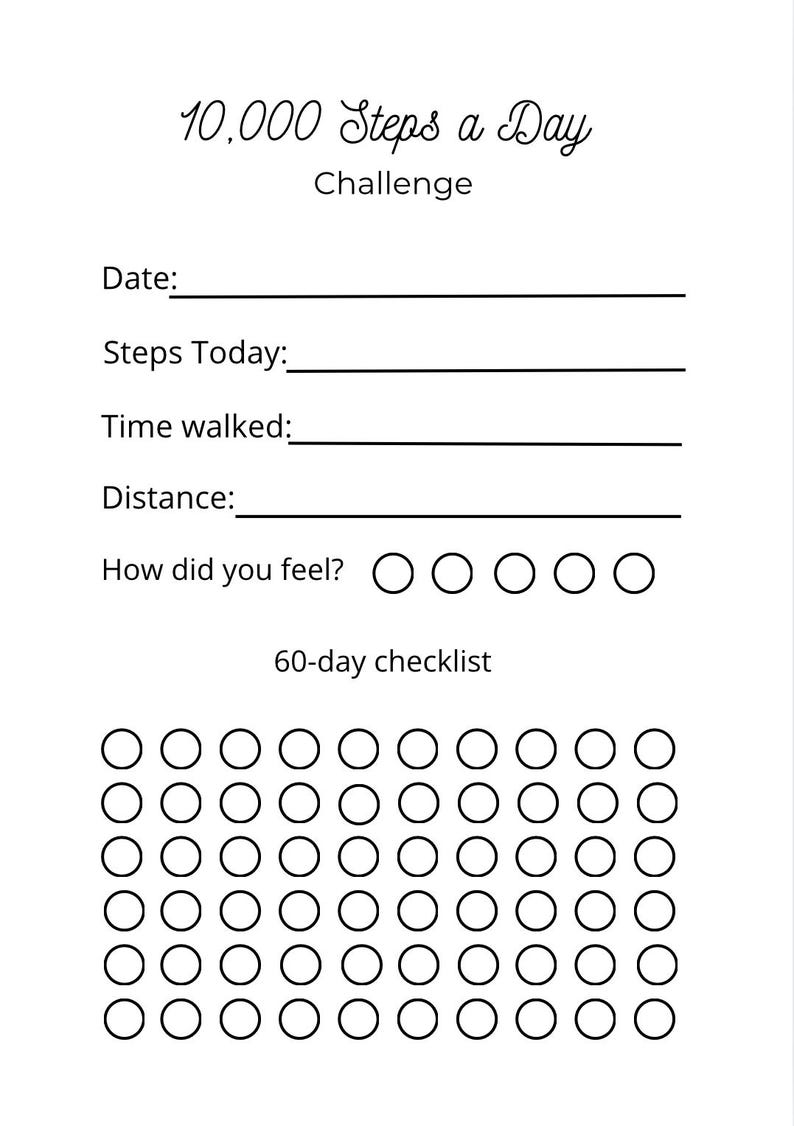 10,000 Steps a Day Challenge Logbook | 60 Day Step Tracker + 15 Day ...