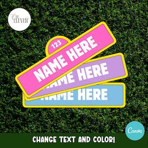 Bearbeitbares Zeichen Canva Vorlage • Benutzerdefiniertes Namensschild • Kinder Party Dekor druckbar • Straßenschild • Personalisierte Canva Vorlage • Kinderlogo