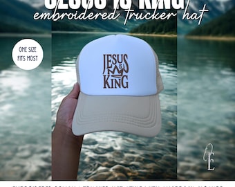 Jesus Is King-geborduurde truckerhoed Christian Merch