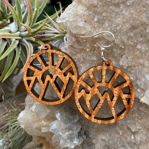 Laser cut Hawaiian Koa Keiki earrings (K25)