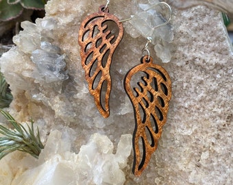 Laser cut Hawaiian Koa earrings (P95)