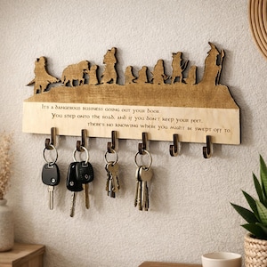 Lord of the Rings Key holder – Hobbit Wall key Rack – Fellowship of the Ring Decor – LOTR Gift – Wall Key Organizer