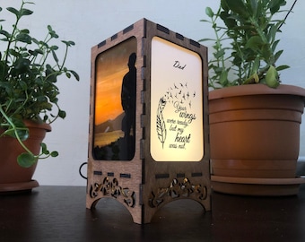 Personalized Memorial Lantern for Dad – Remembrance gift for father
