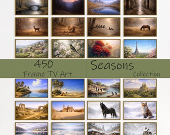 450 Piece Four Seasons Art Collection, Samsung Frame TV Art (Digital Download)