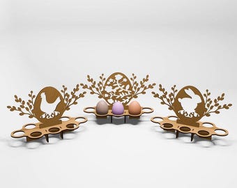 Laser Cut Osterei Halter SVG - Hase, Henne, Floral (Digitaler Download)