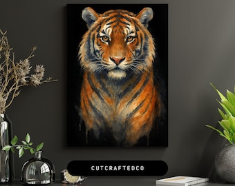 Tiger Art Print, Bold Jungle Animal Decor (Digital Download)