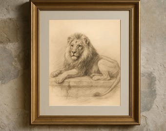 アーティスト Gary Tymon のサイン入りライオンアートワーク | 2